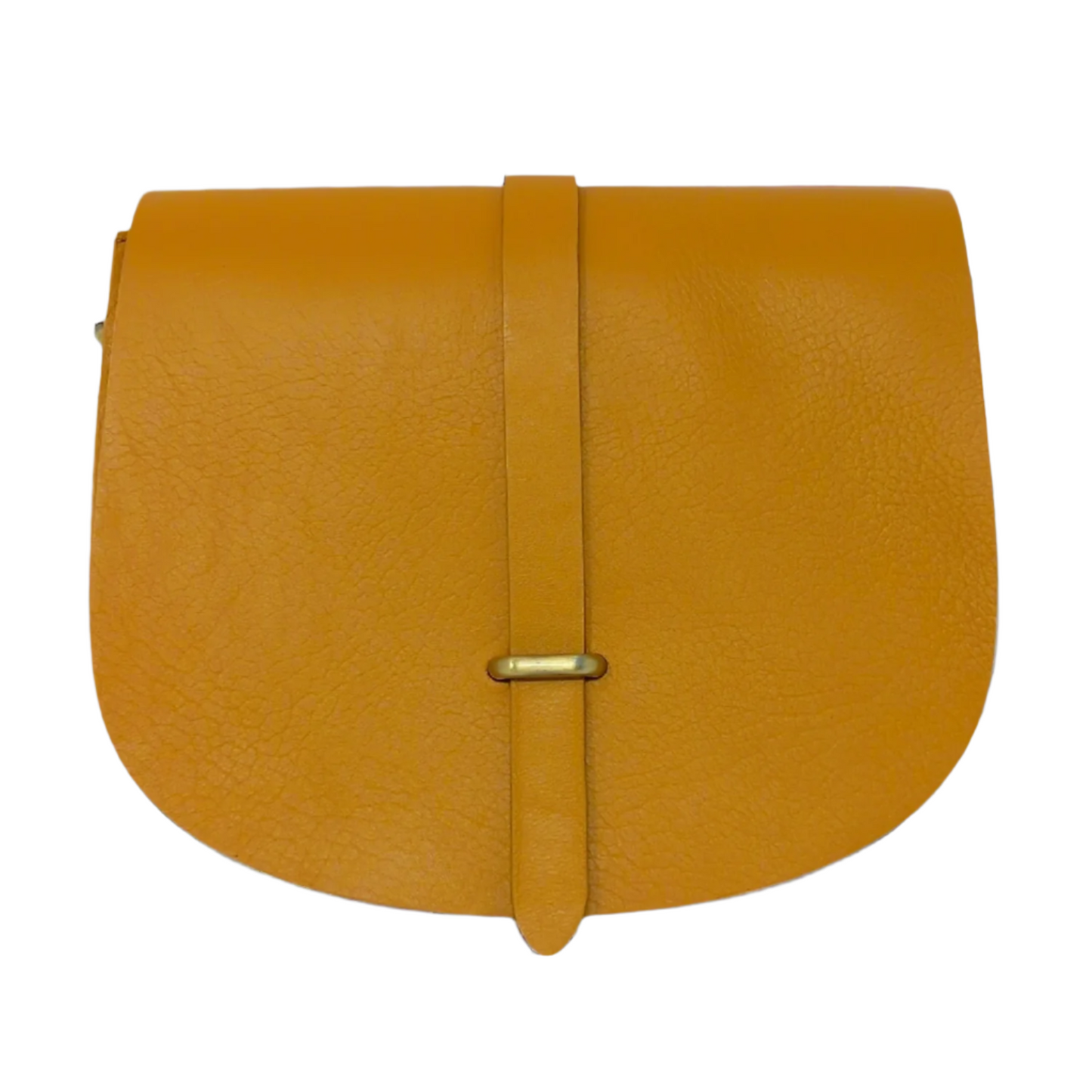 Sam Loop Closure Leather Saddle Bag - Yellow
