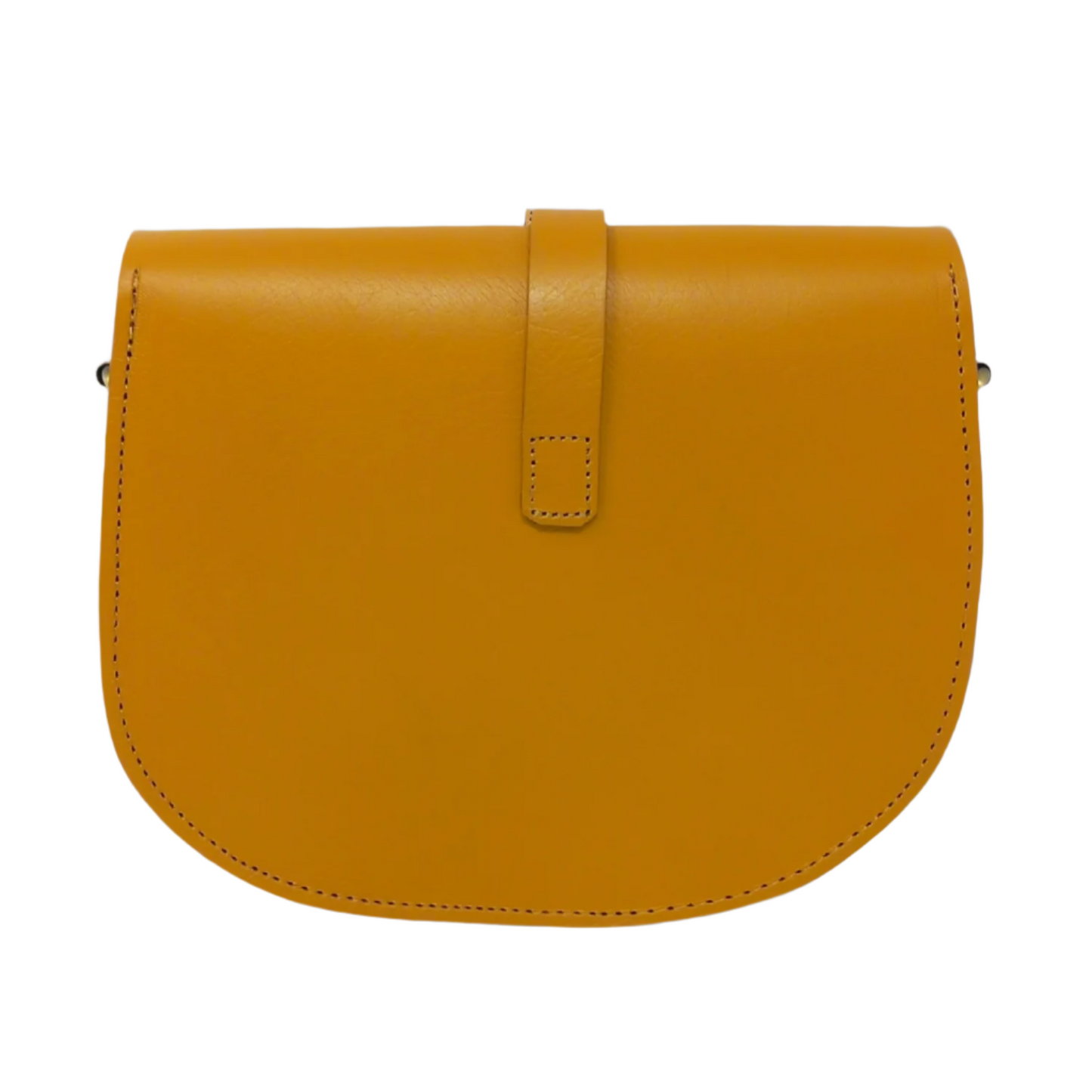 Sam Loop Closure Leather Saddle Bag - Yellow