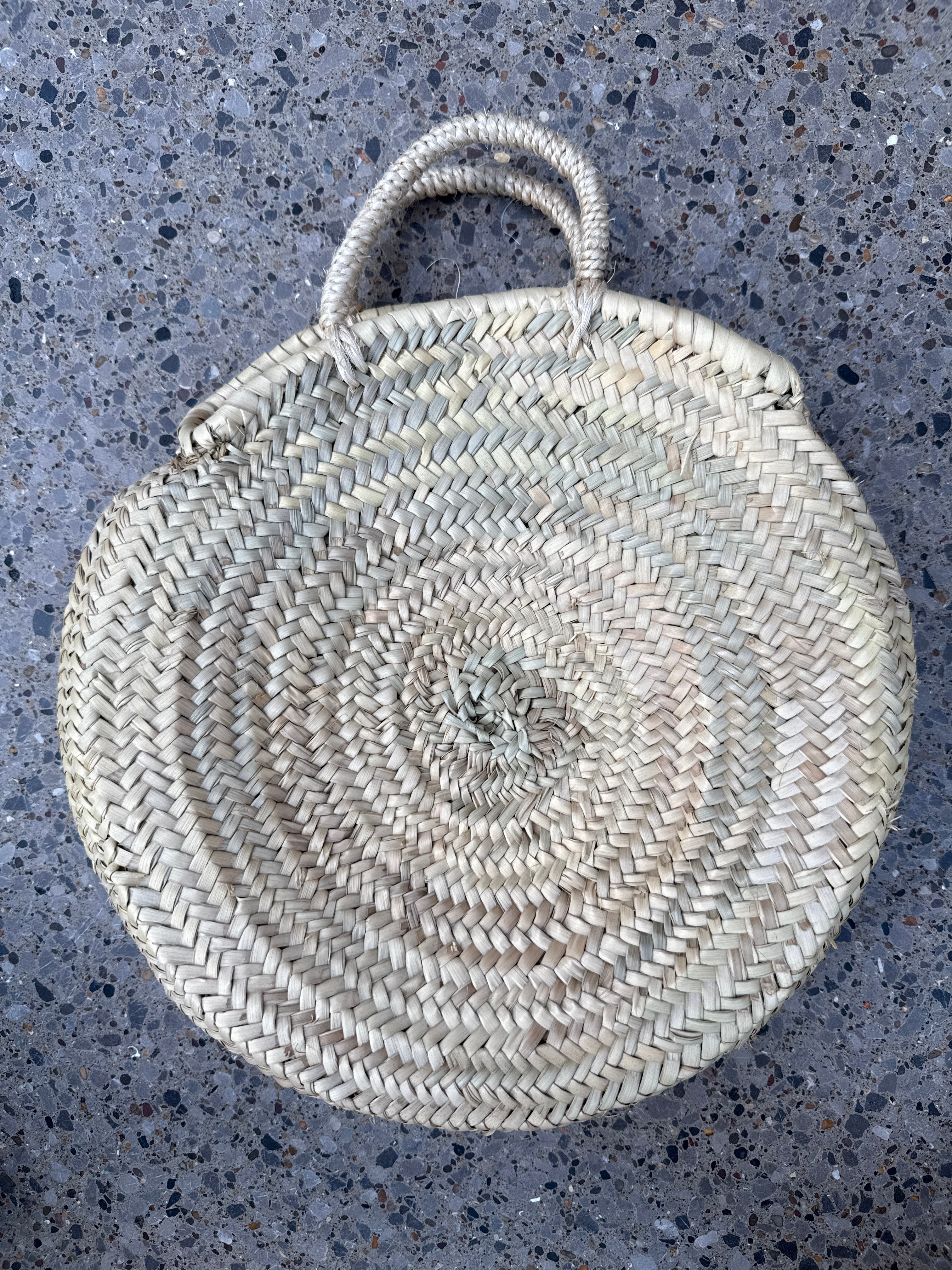 Roundy Palm Leaf Basket – Handwoven in Morocco (3 Sizes)