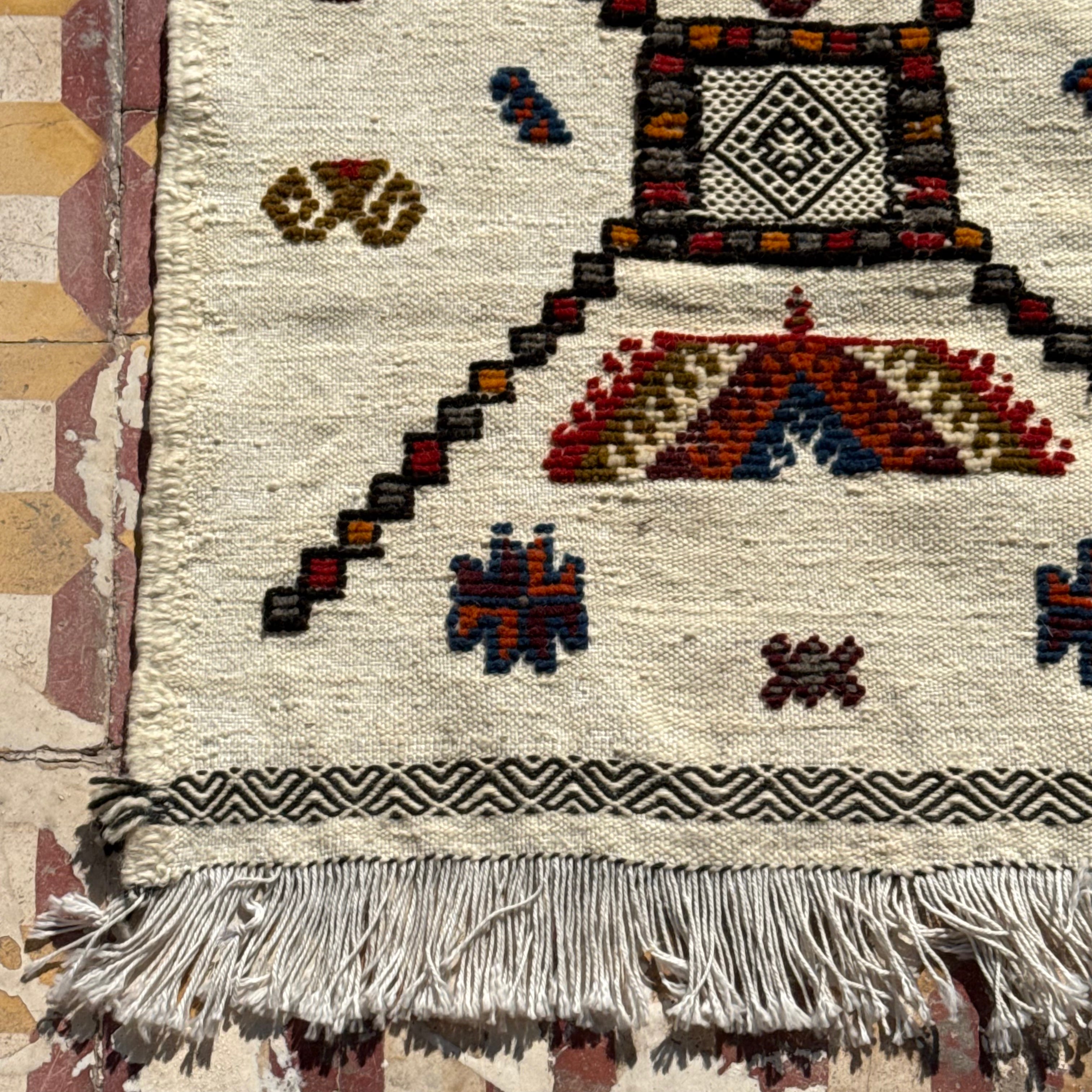 Handwoven Taznakht Wool Runner – 200 x 63 cm | Moroccan Corridor Rug