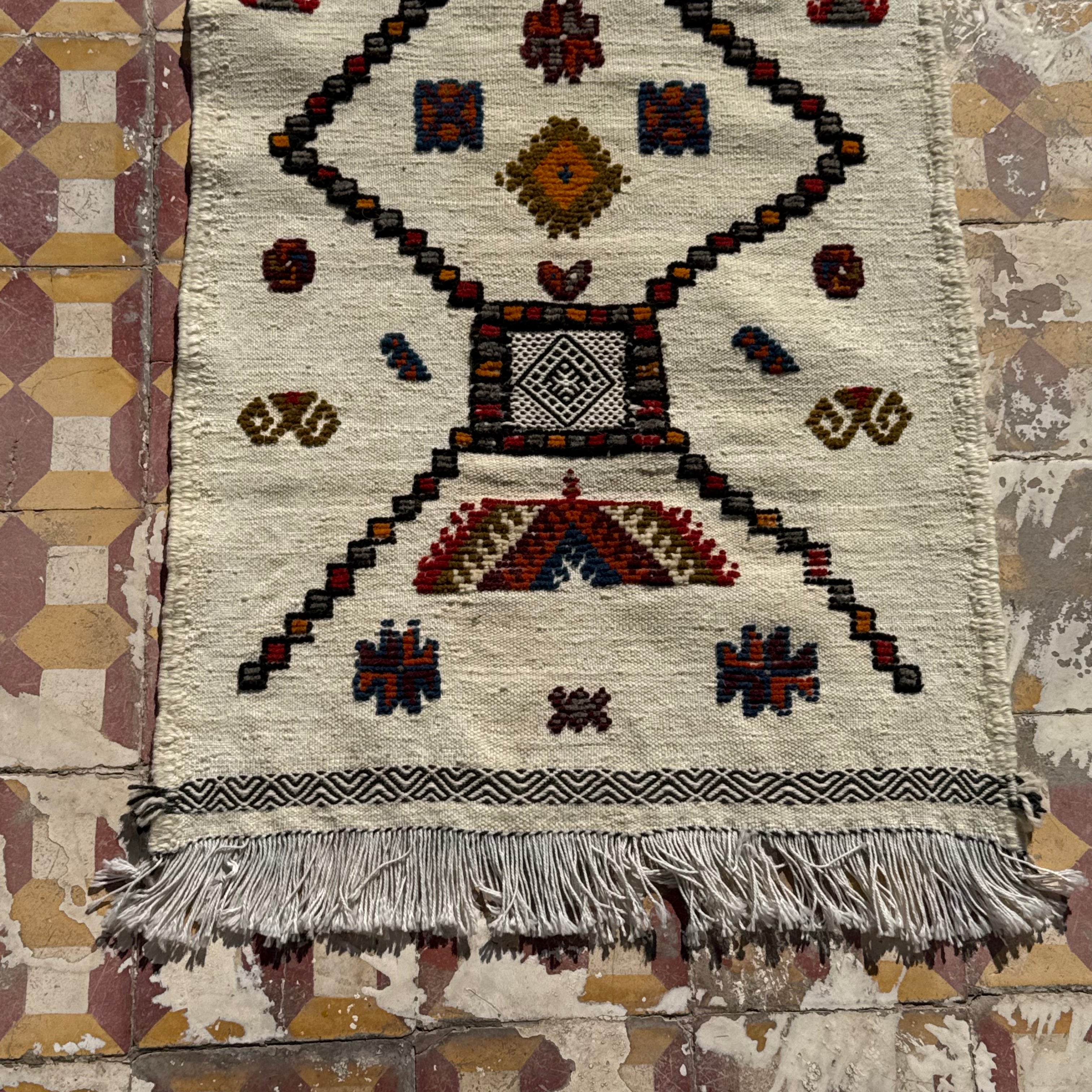 Handwoven Taznakht Wool Runner – 200 x 63 cm | Moroccan Corridor Rug