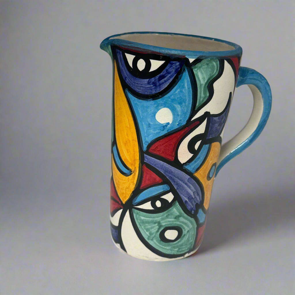 Hand-Painted Cubist Style Jug & Vase - Artisan Stories Collection 1