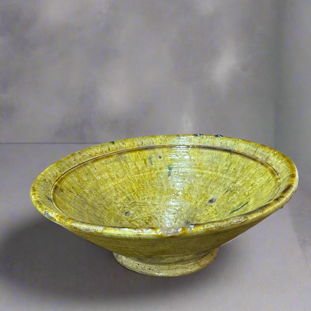Tamegroute Fruit Bowl – Handmade Moroccan Centerpiece (Green or Yellow)