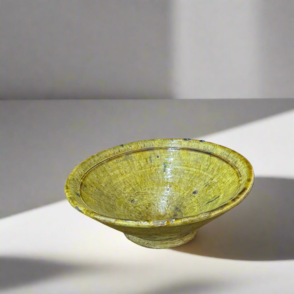 Tamegroute Fruit Bowl – Handmade Moroccan Centerpiece (Green or Yellow)