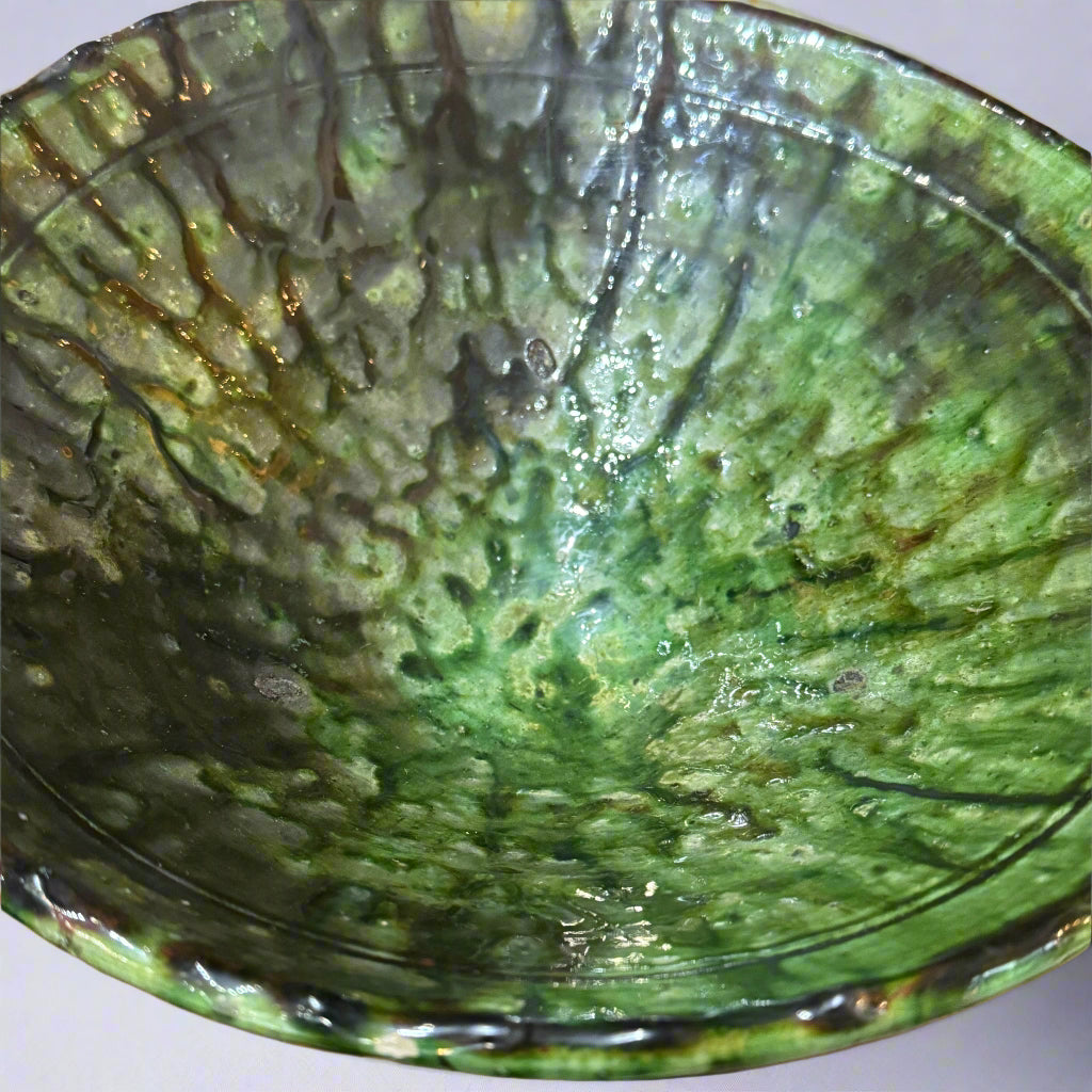 Tamegroute Fruit Bowl – Handmade Moroccan Centerpiece (Green or Yellow)