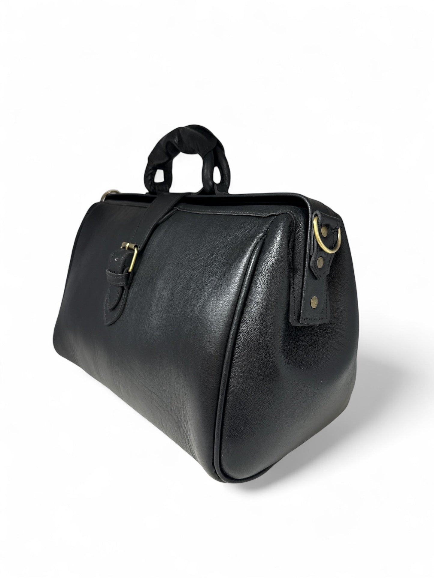 Leather overnight Doctor Bag - Black
