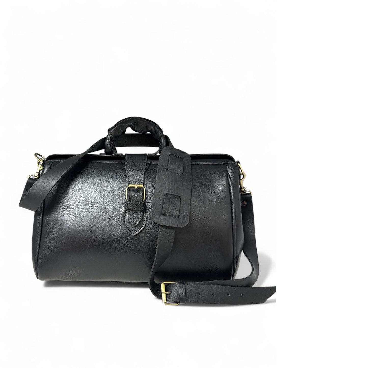 Leather overnight Doctor Bag - Black