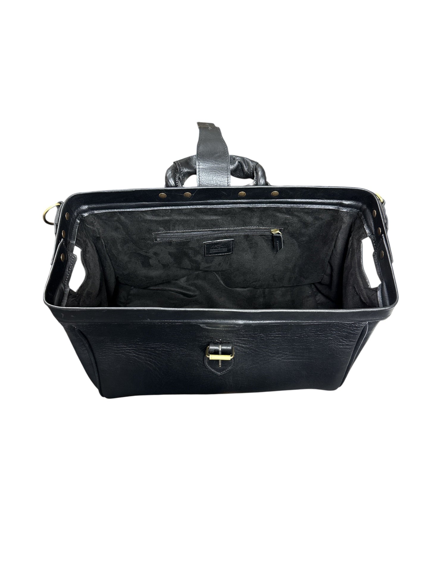 Leather overnight Doctor Bag - Black