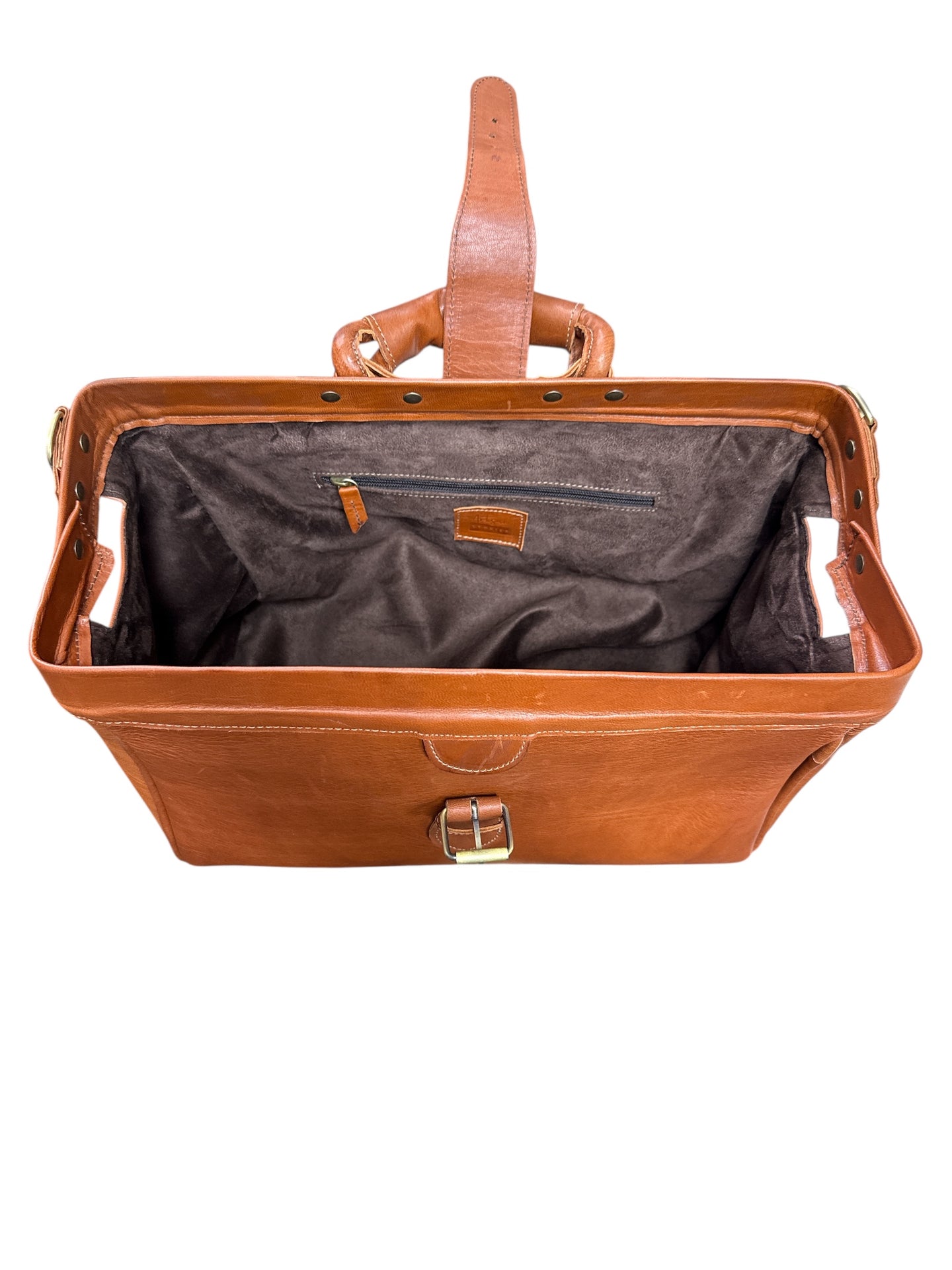 Leather Doctor’s Bag – Handmade Gladstone-Style Overnight Travel Bag | tan