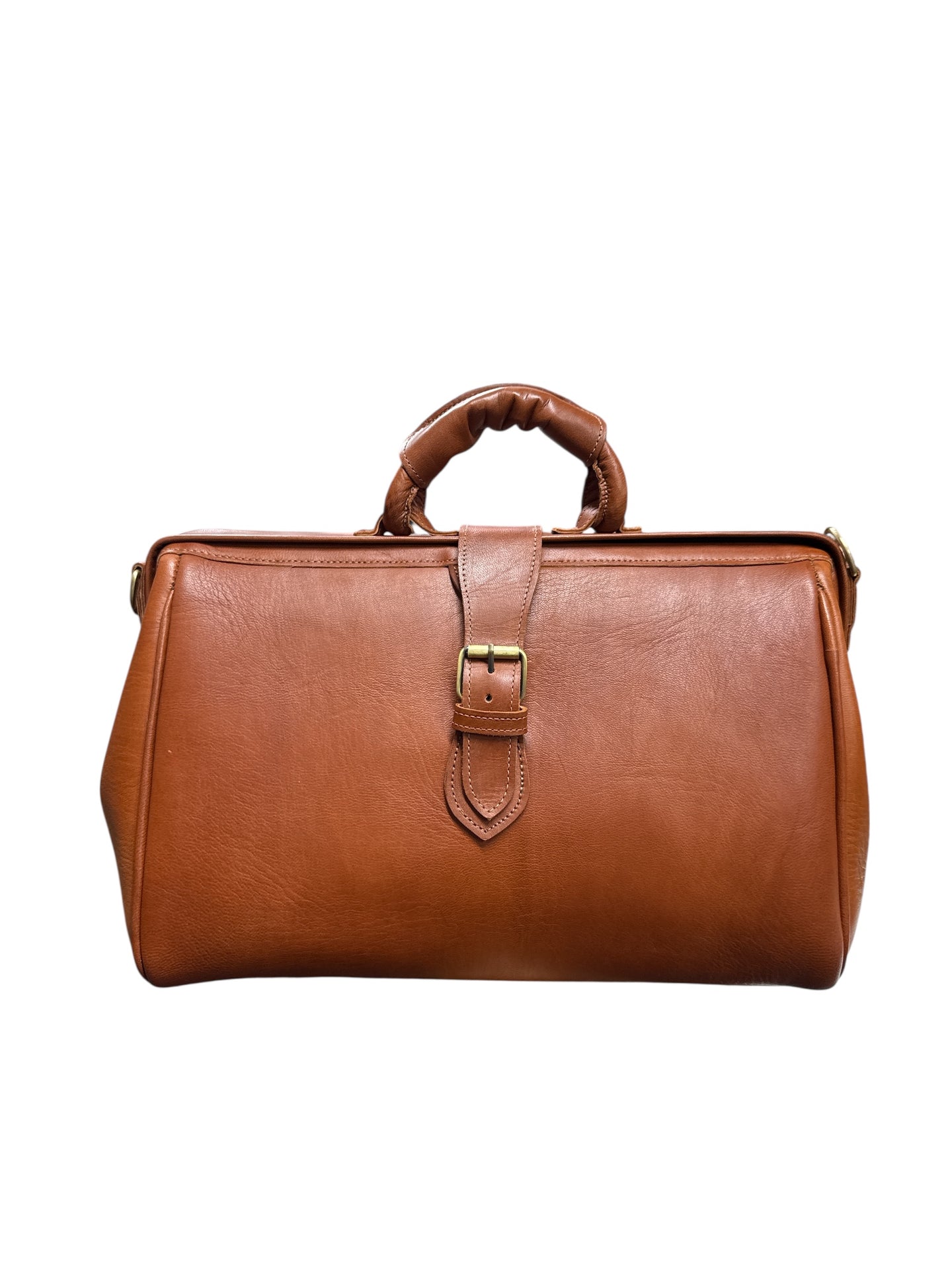 Leather Doctor’s Bag – Handmade Gladstone-Style Overnight Travel Bag | tan