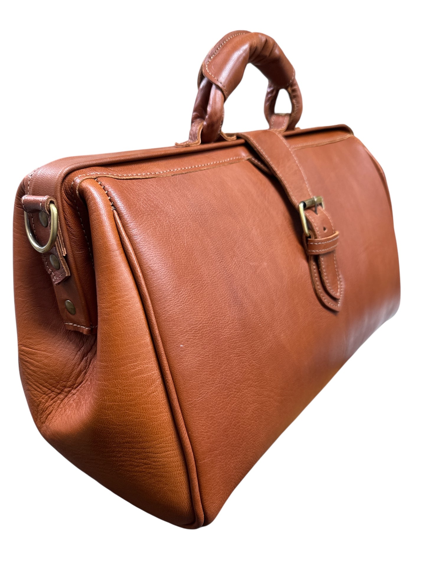 Leather Doctor’s Bag – Handmade Gladstone-Style Overnight Travel Bag | tan