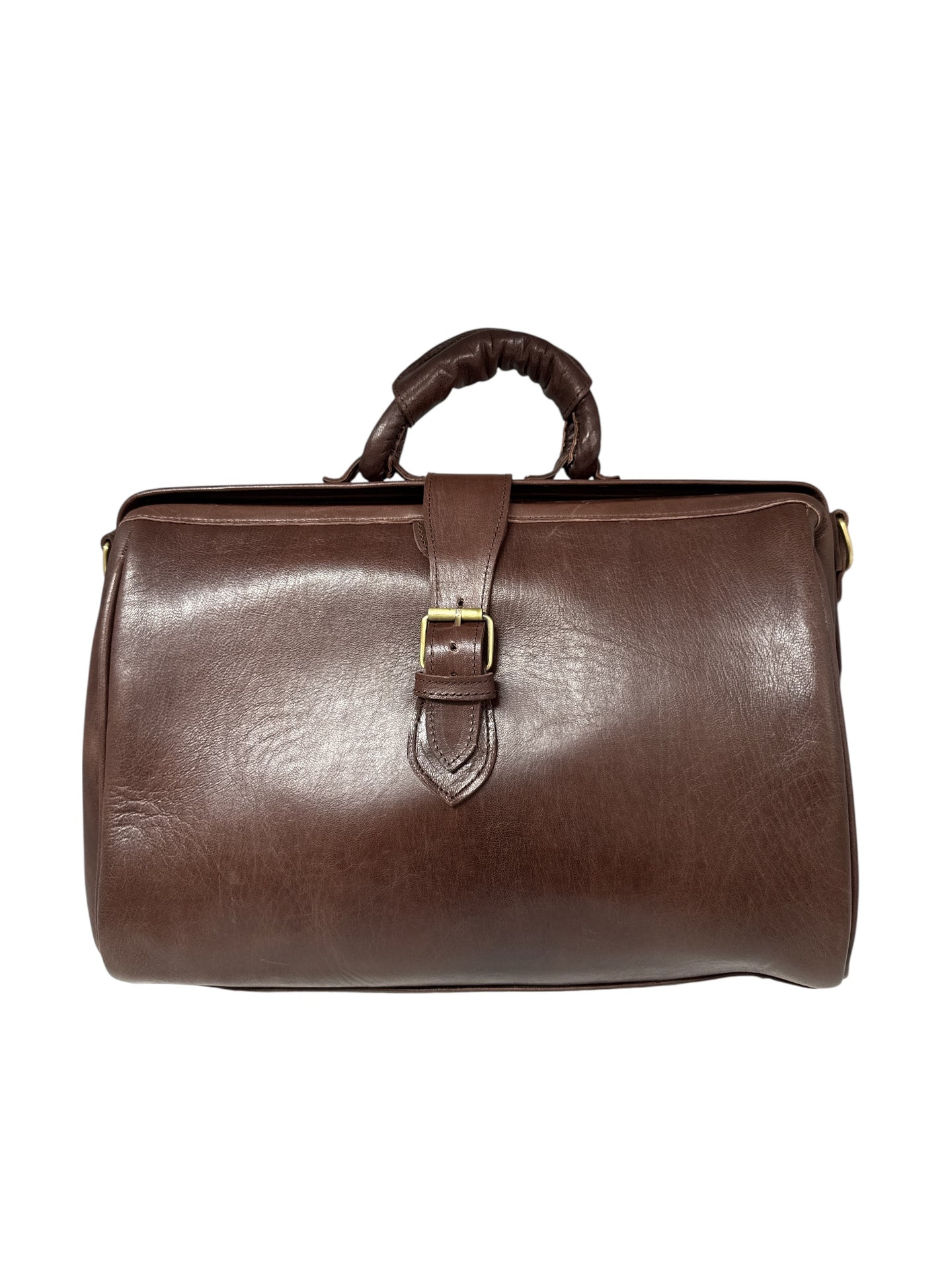 Leather Doctor’s Bag – Handmade Gladstone-Style Overnight Travel Bag | Dark Brown