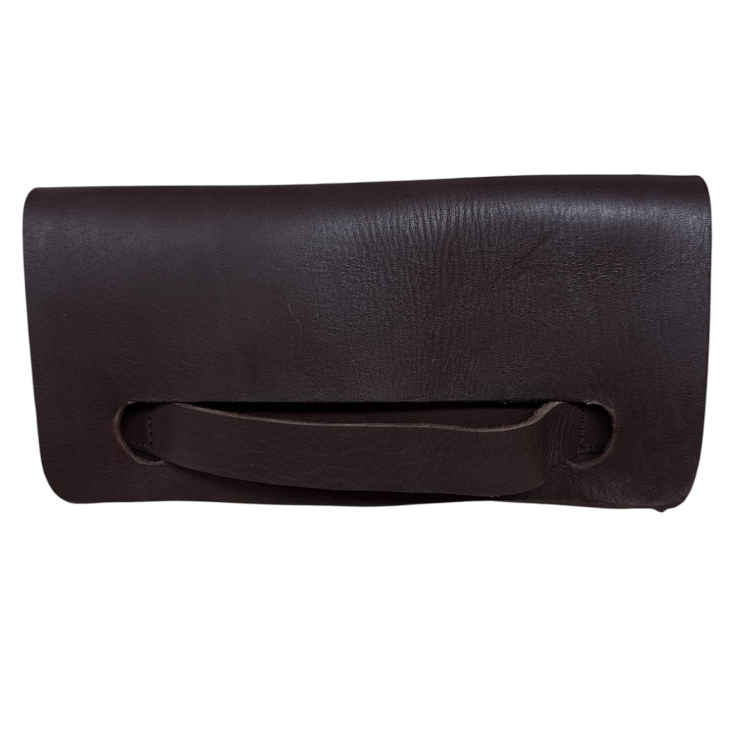 Natasha Leather Clutch – Dark Brown