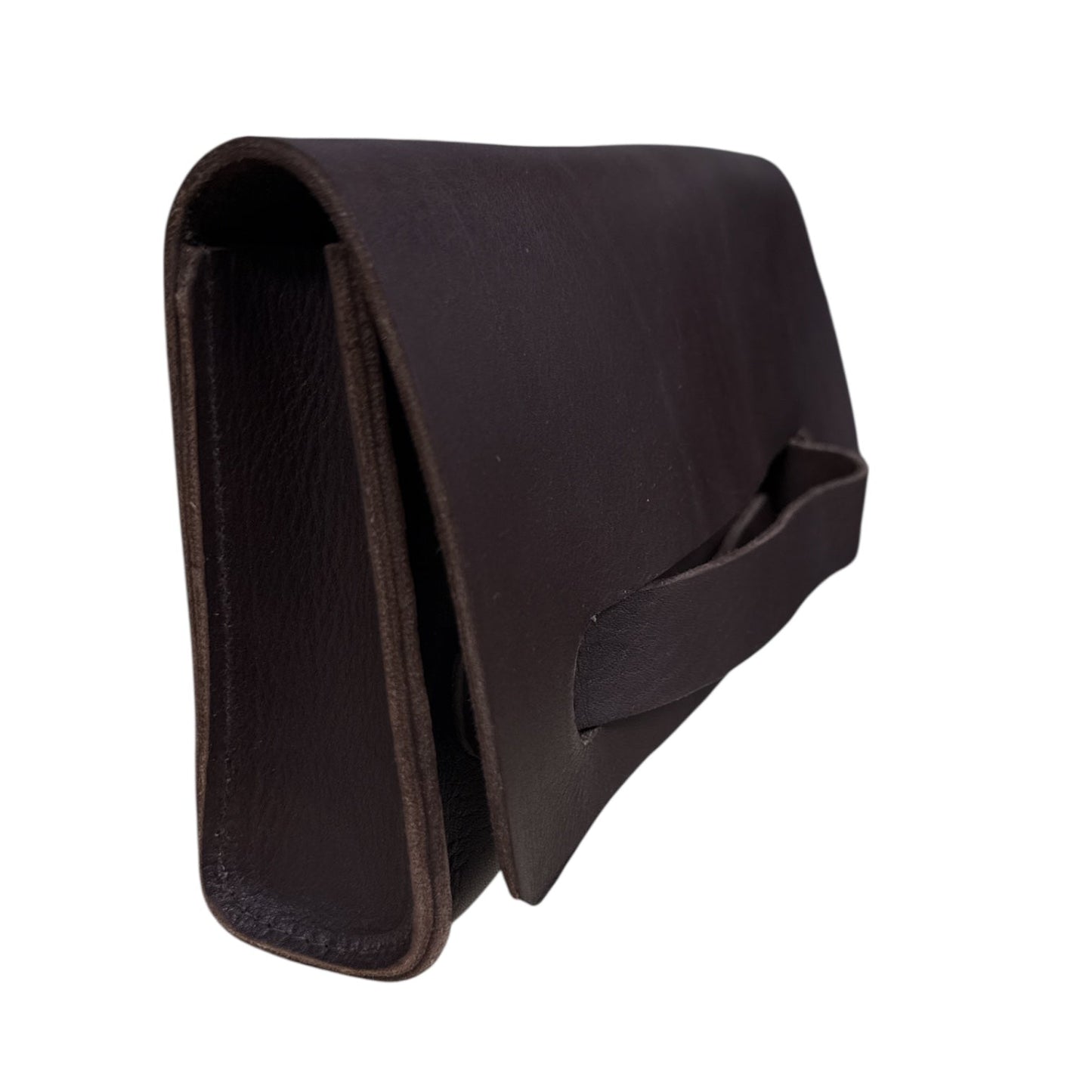 Natasha Leather Clutch – Dark Brown