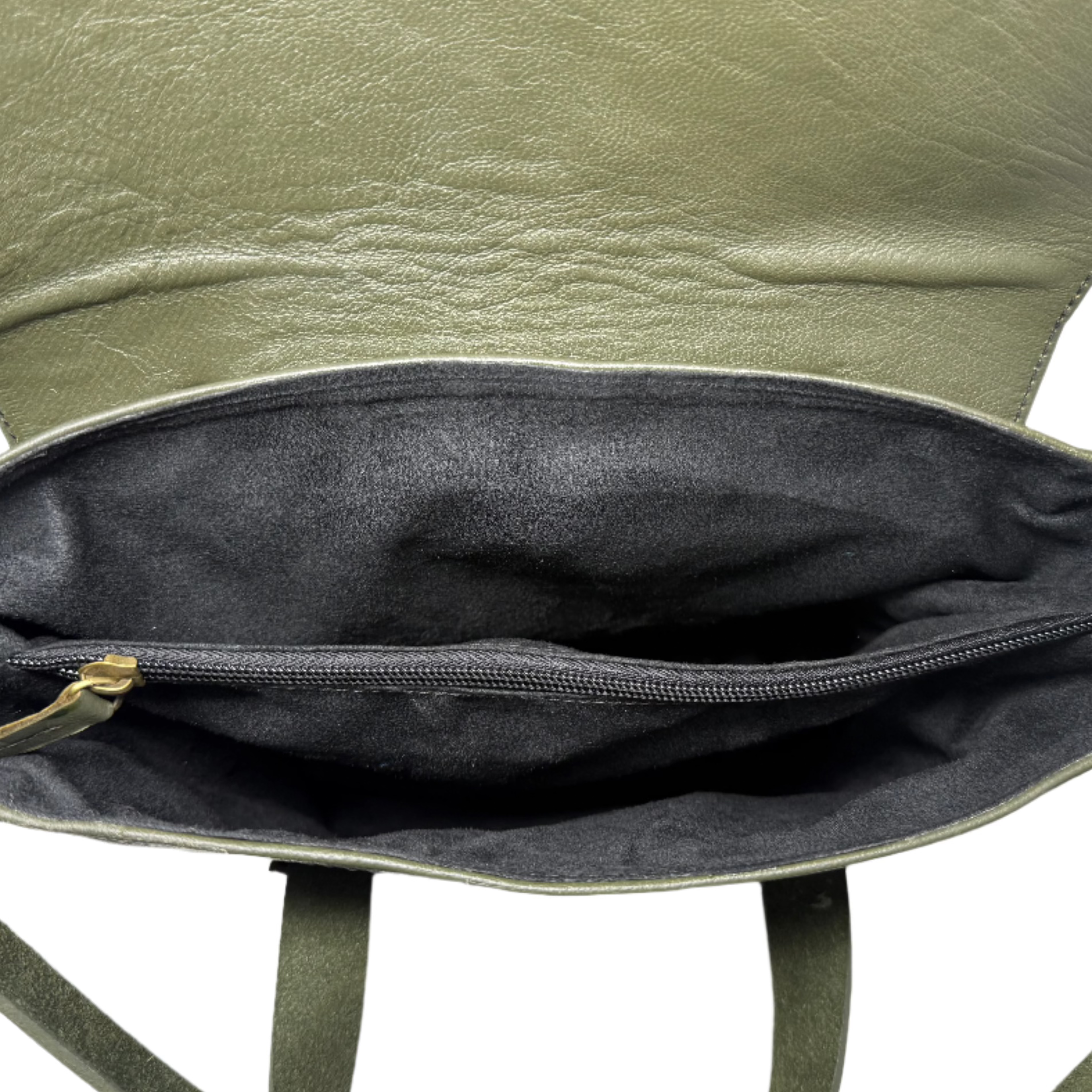 Leather Tote Backpack Cleo Army green