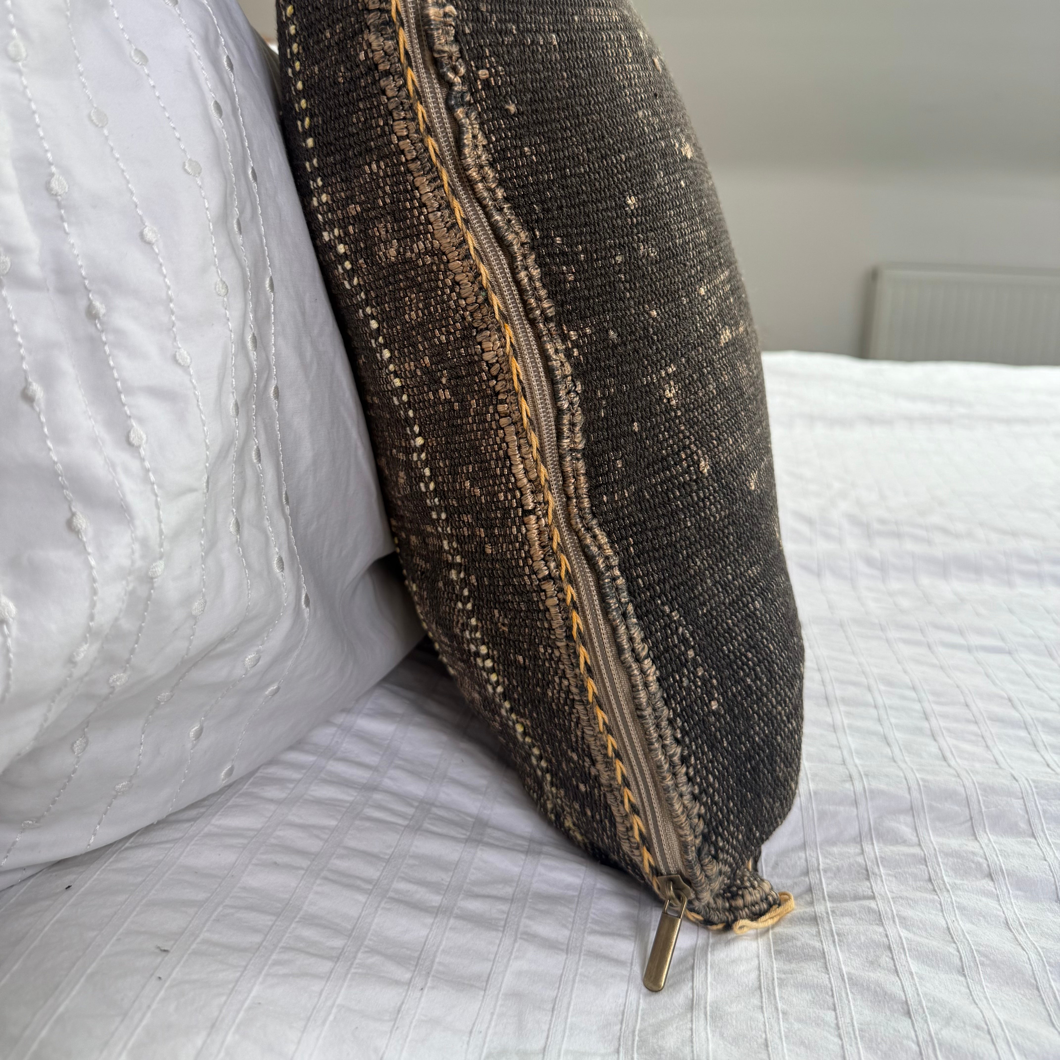 Brown Handmade Moroccan Cactus Silk Cushion – 50x50cm