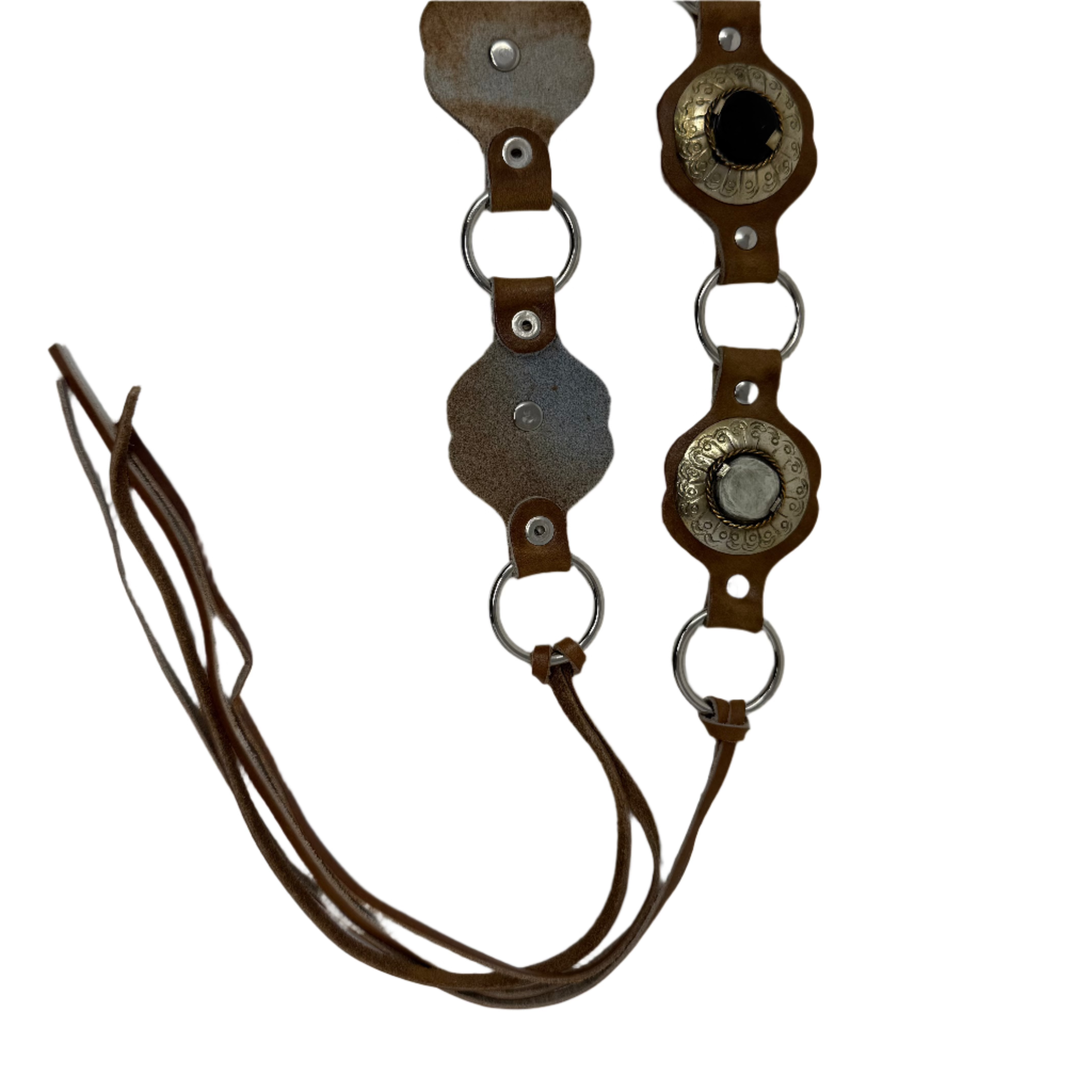 Tan Handcrafted Shell Disc Leather Belt