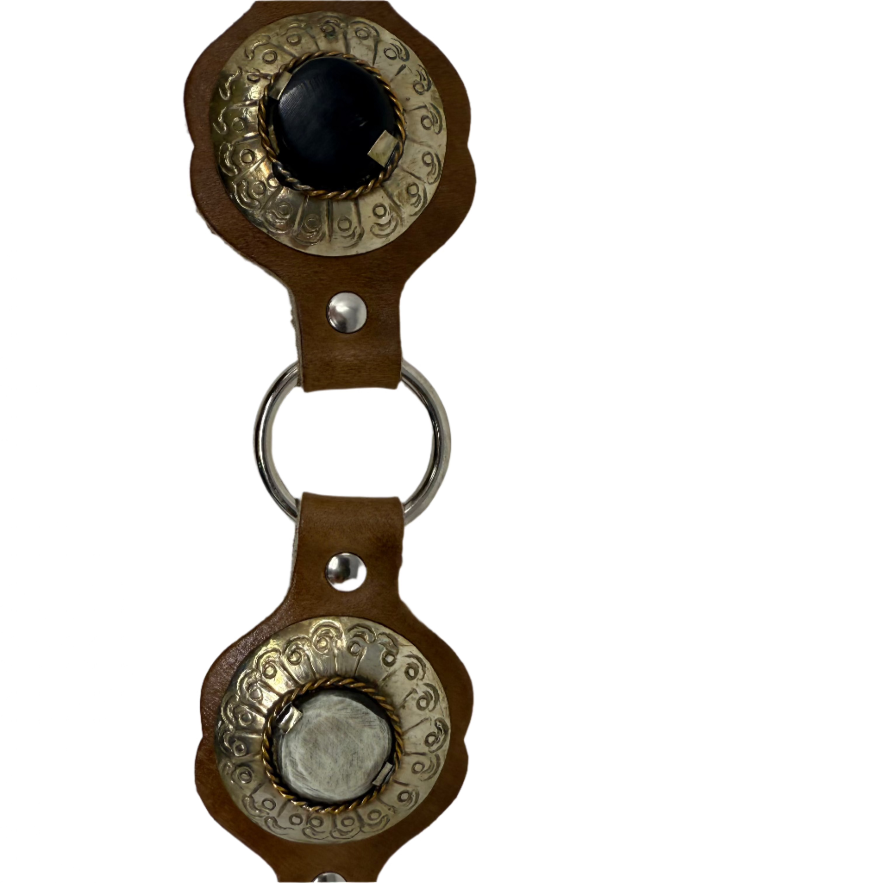 Tan Handcrafted Shell Disc Leather Belt