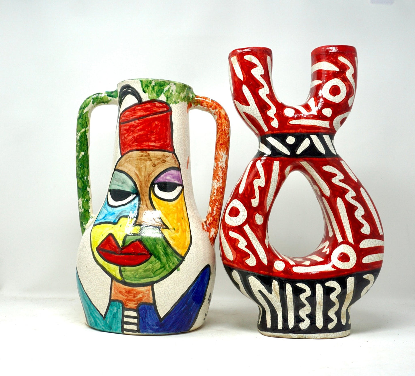 Cubist design ceramic vase vissage moul - Artisan Stories