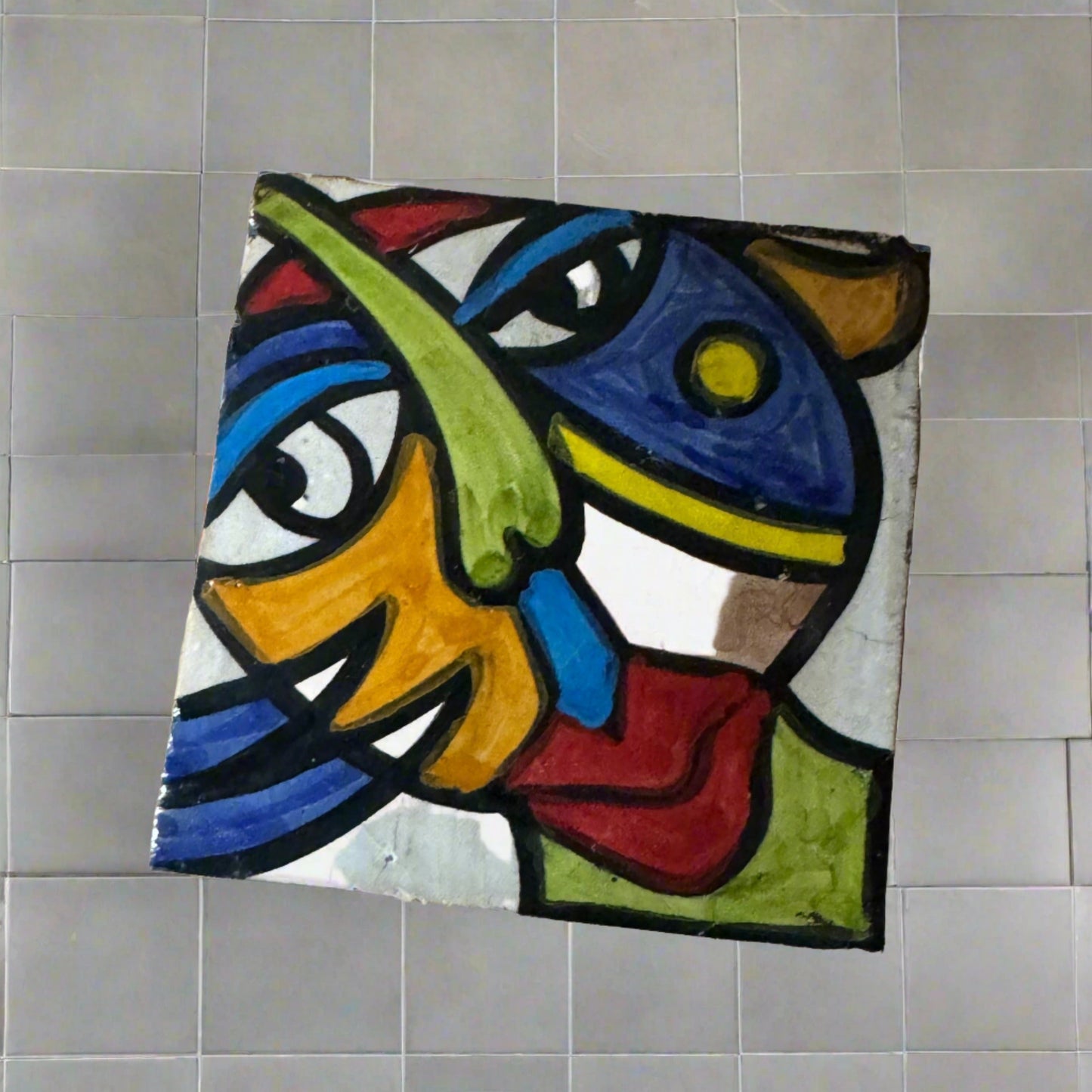 Cubist ceramic coaster Tile