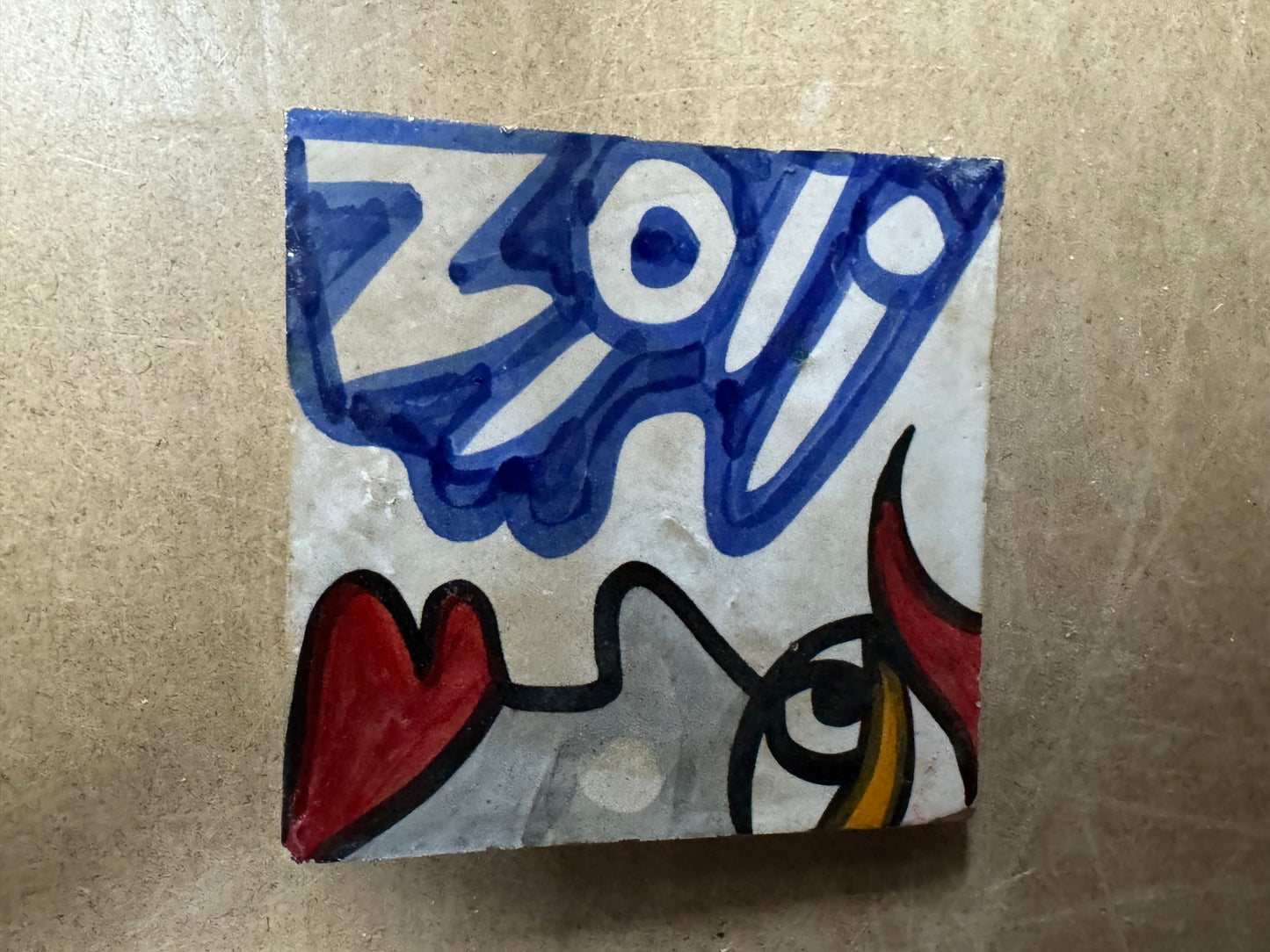 Cubist ceramic coaster Tile
