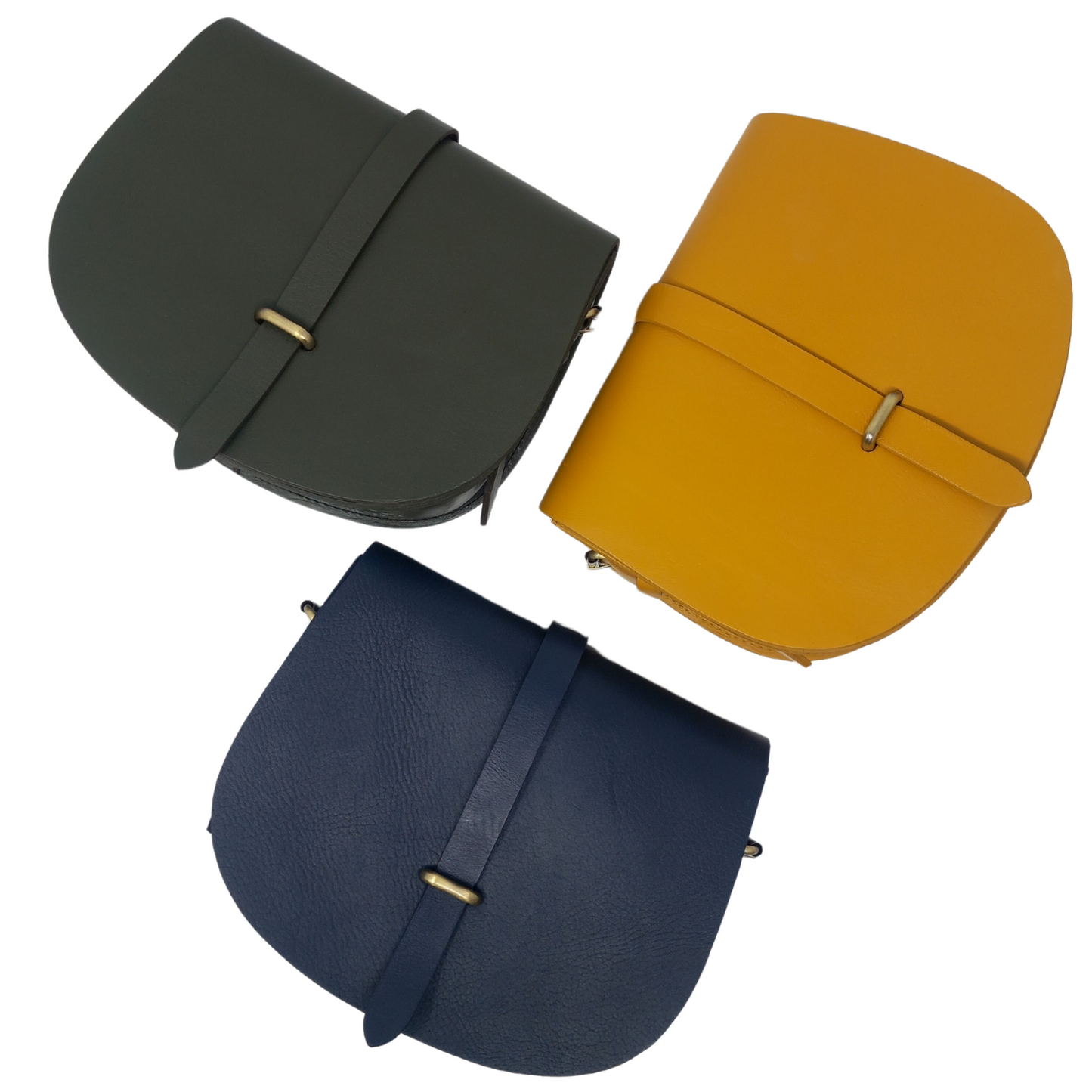 Sam Loop Closure Leather Saddle Bag - Yellow