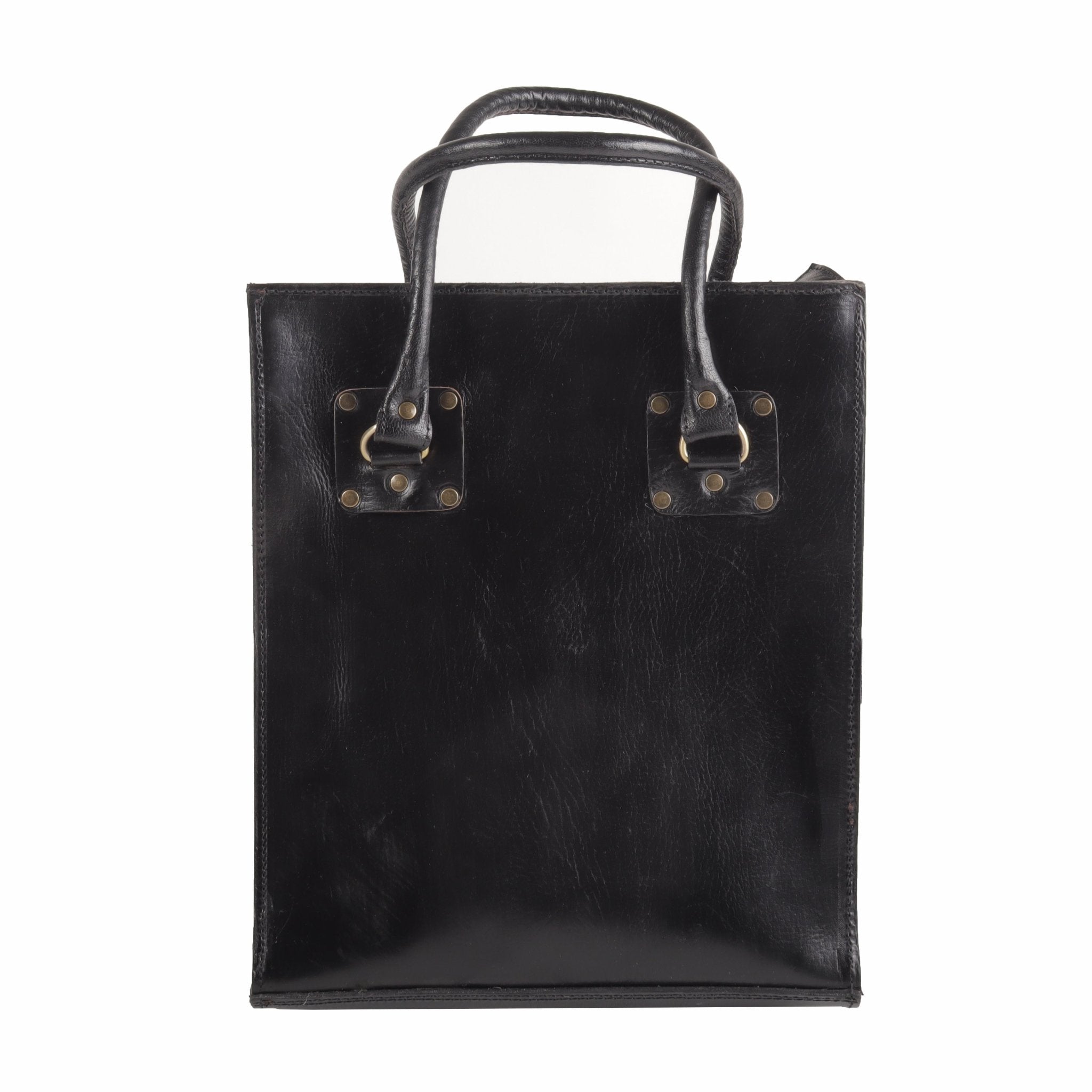 Classic Sofia leather tote bag - Black - Artisan Stories