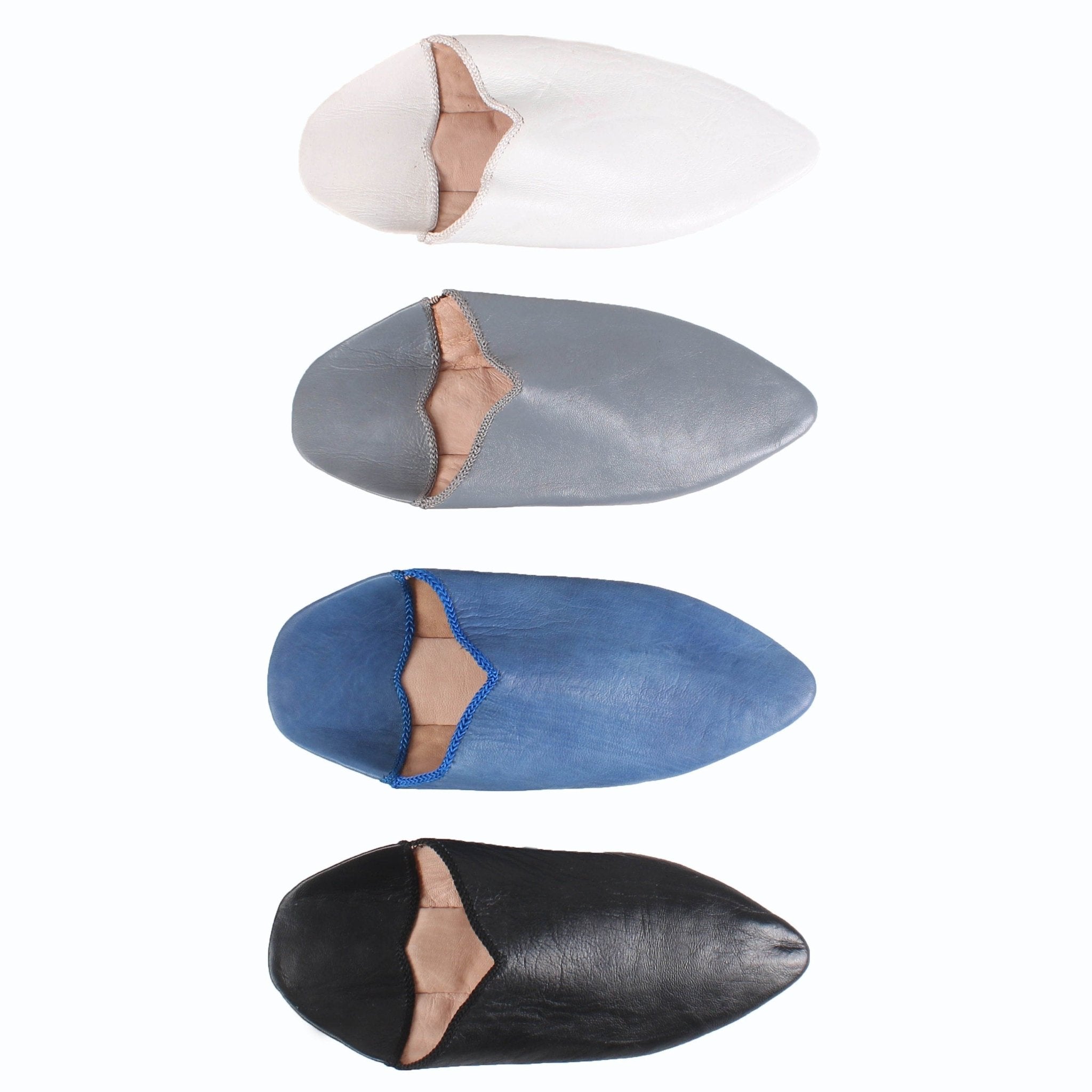 Women’s Moroccan Pointed Babouche Slipper- Blue - Artisan Stories