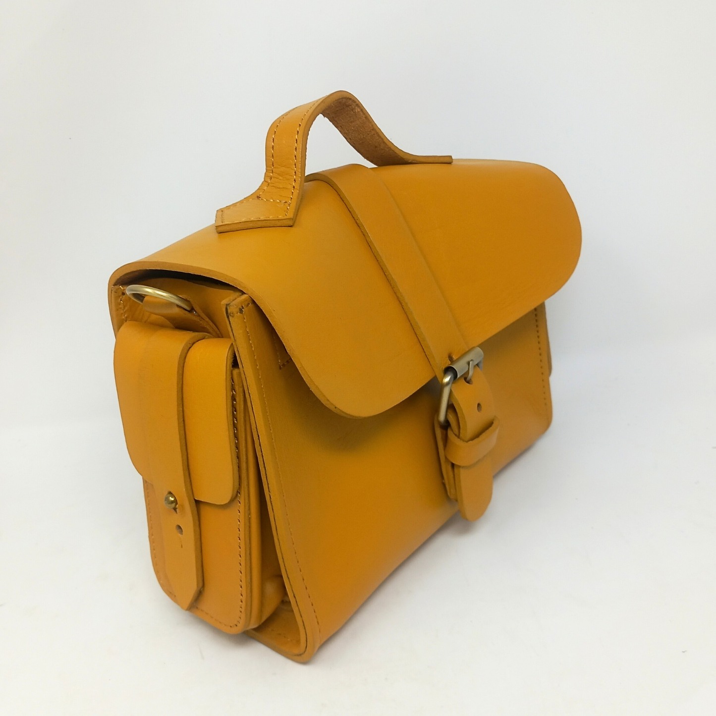 Flora Leather Handbag - yellow