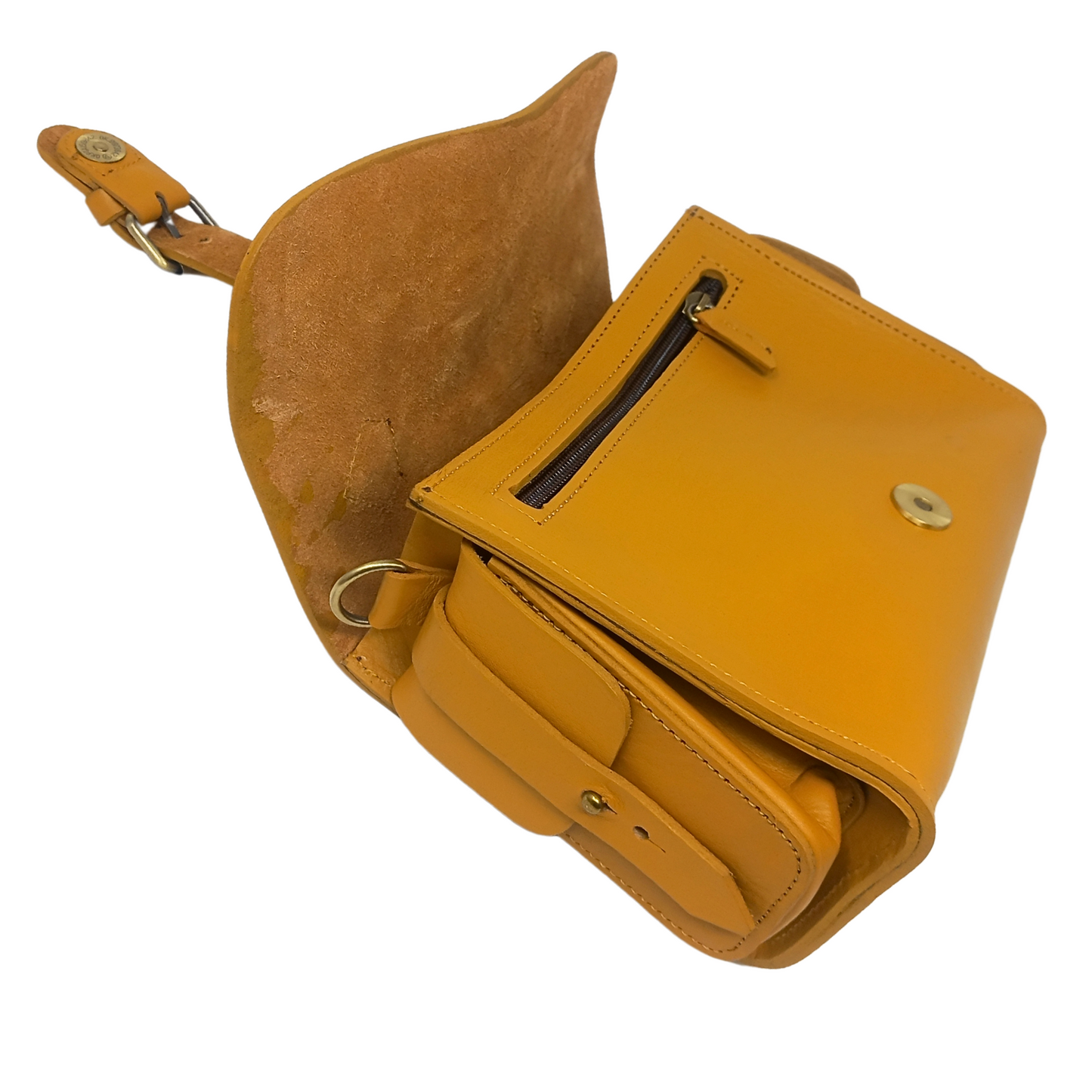 Flora Leather Handbag - yellow