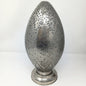 Silver Brass patterned Filigree table lamp egg shape