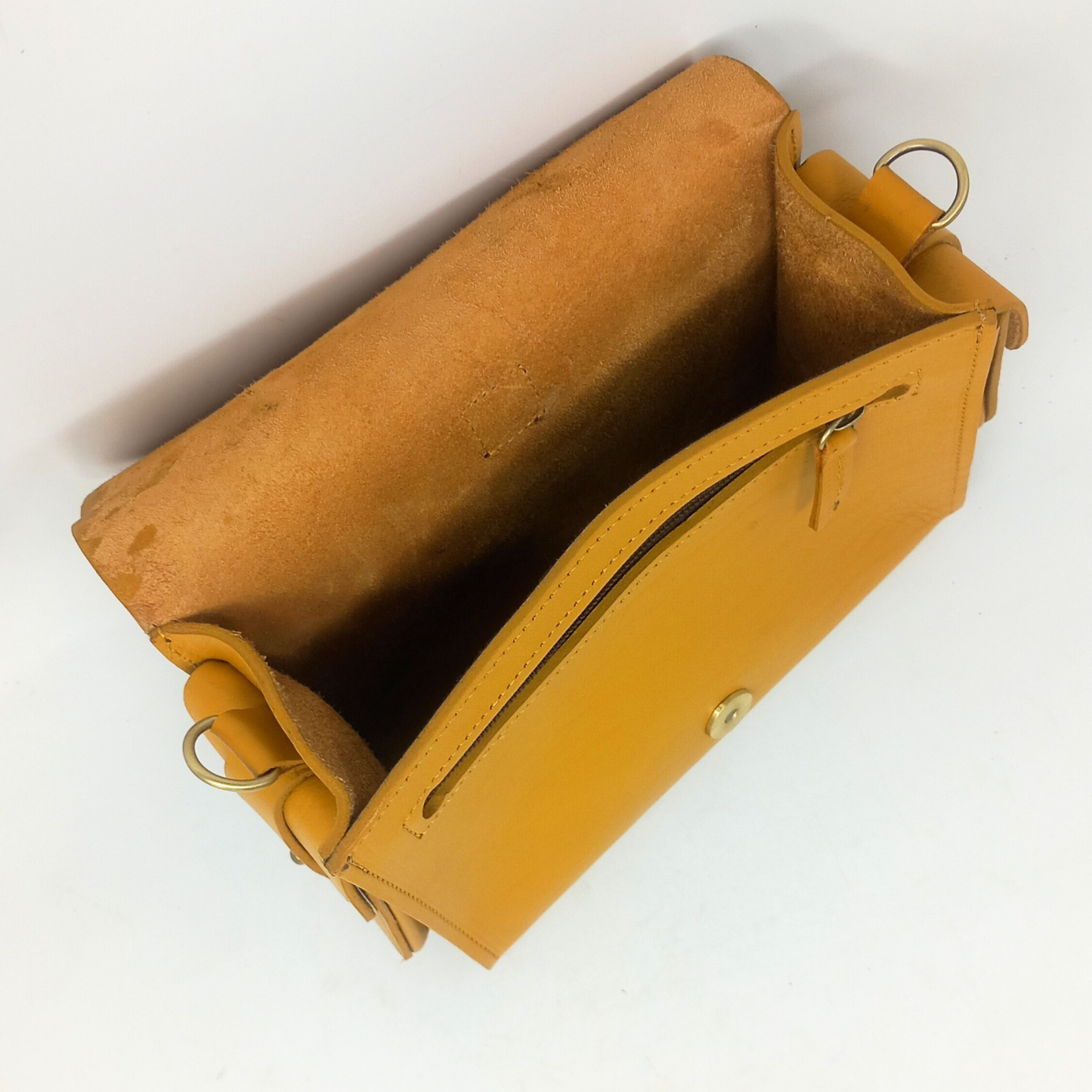 Flora Leather Handbag - yellow