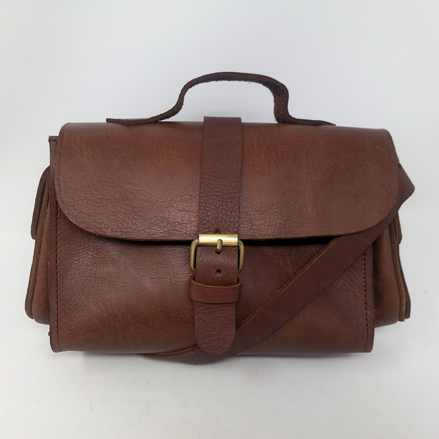 Flora Leather Handbag - dark Brown