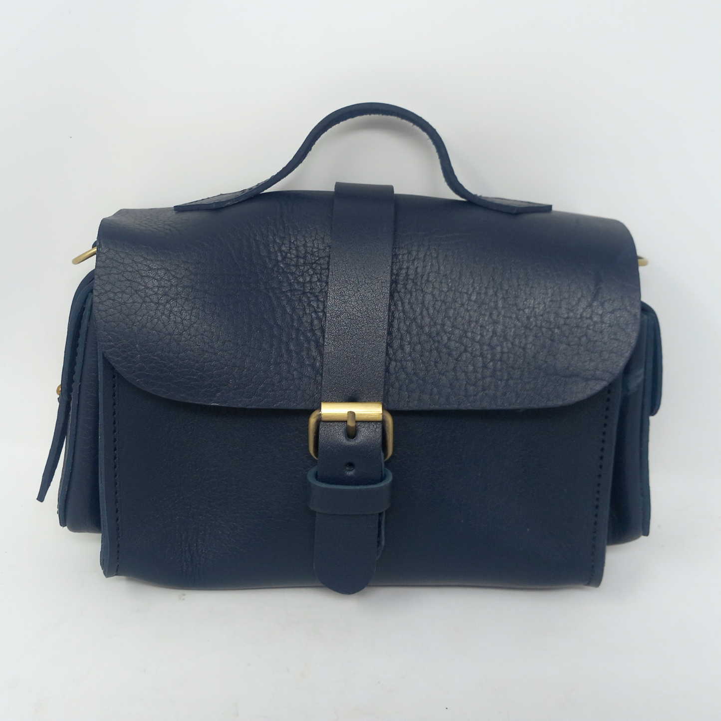 Flora Leather Handbag - Blue