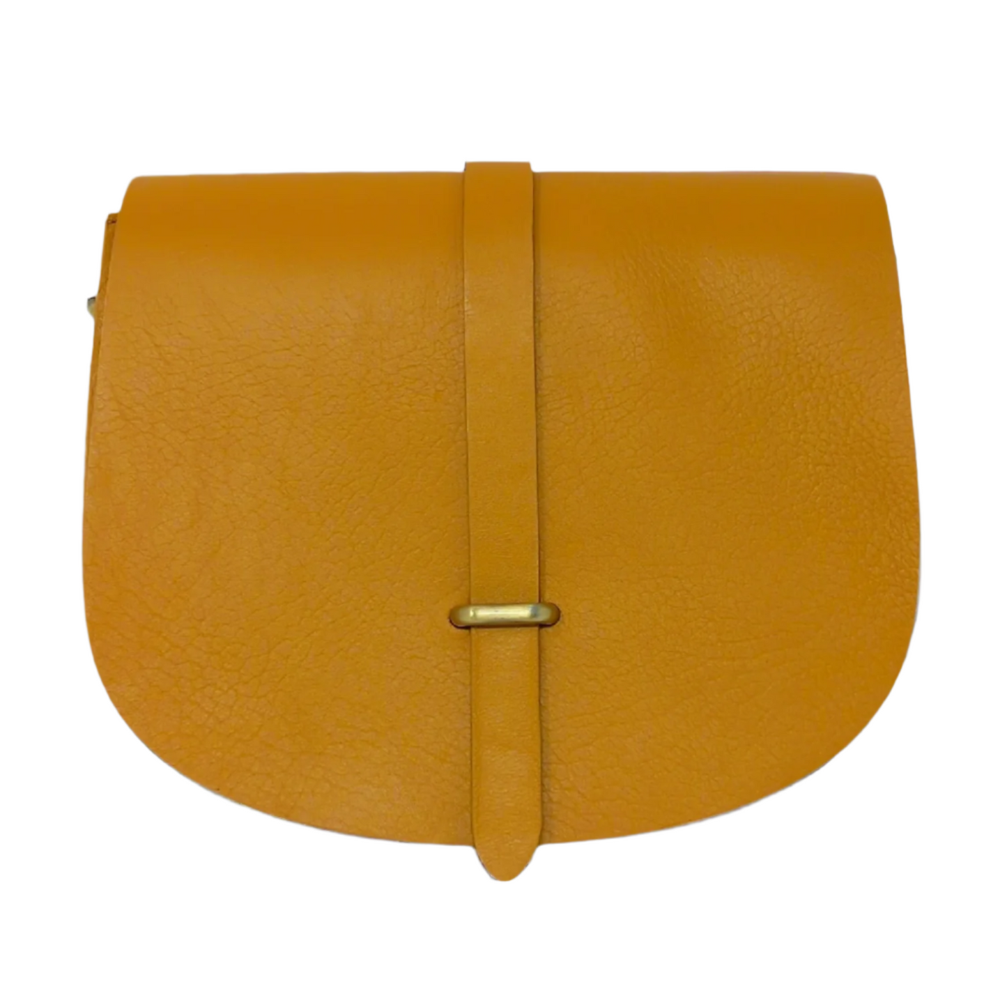 Loop Closure Leather Saddle Bag Sam Crossbody - Yellow