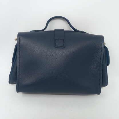 Flora Leather Handbag - Blue