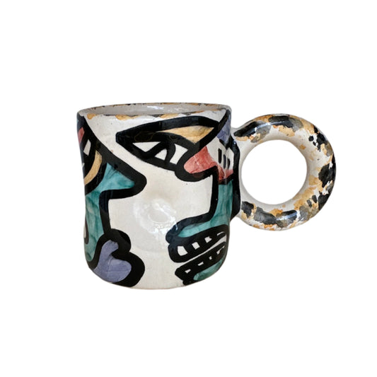 Cubist Ceramic Mug face