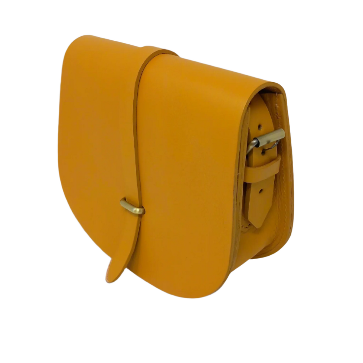 Loop Closure Leather Saddle Bag Sam Crossbody - Yellow