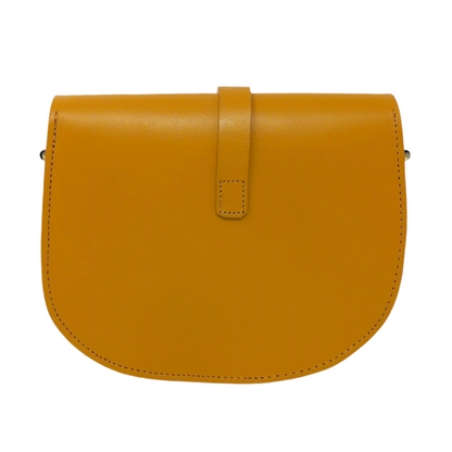 Loop Closure Leather Saddle Bag Sam Crossbody - Yellow