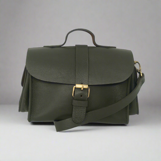 Flora Leather Handbag - Green