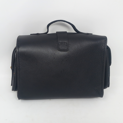 Flora Leather Handbag  Black