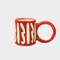 Round handle terracotta mug design