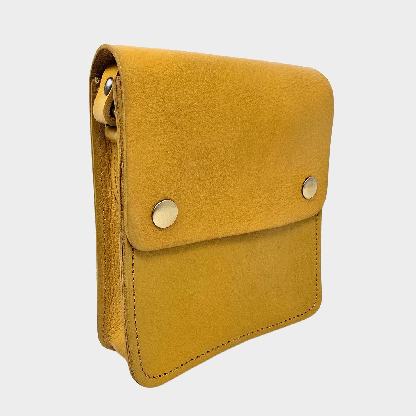 Small Leather Crossbody Pop Bag - Yellow