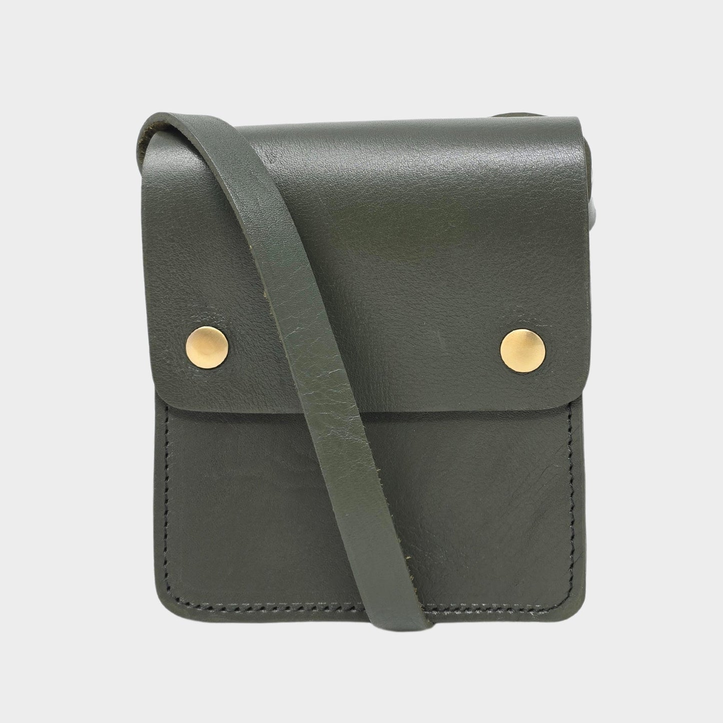 Small Leather Crossbody Pop Bag- Green