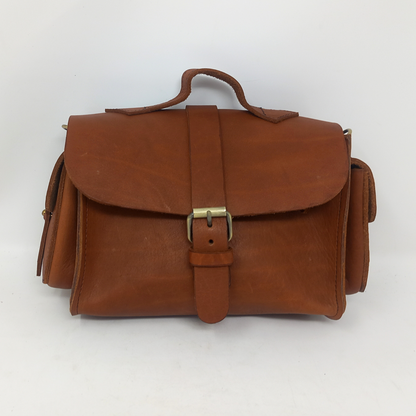 Flora Leather Handbag - Light Brown