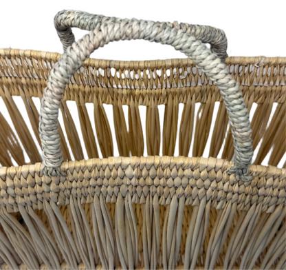 Essaouira Reed Basket Bag – Natural Palm Handle Tote
