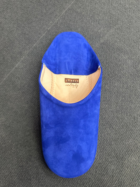 Unisex Leather suede Slipper Blue