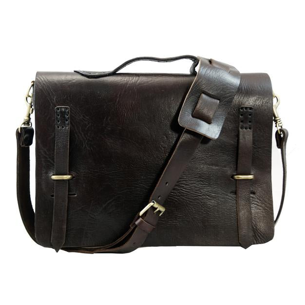 Camden Loop Briefcase - Chocolate-ISMAD LONDON