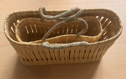 Essaouira Reed Basket Bag – Natural Palm Handle Tote