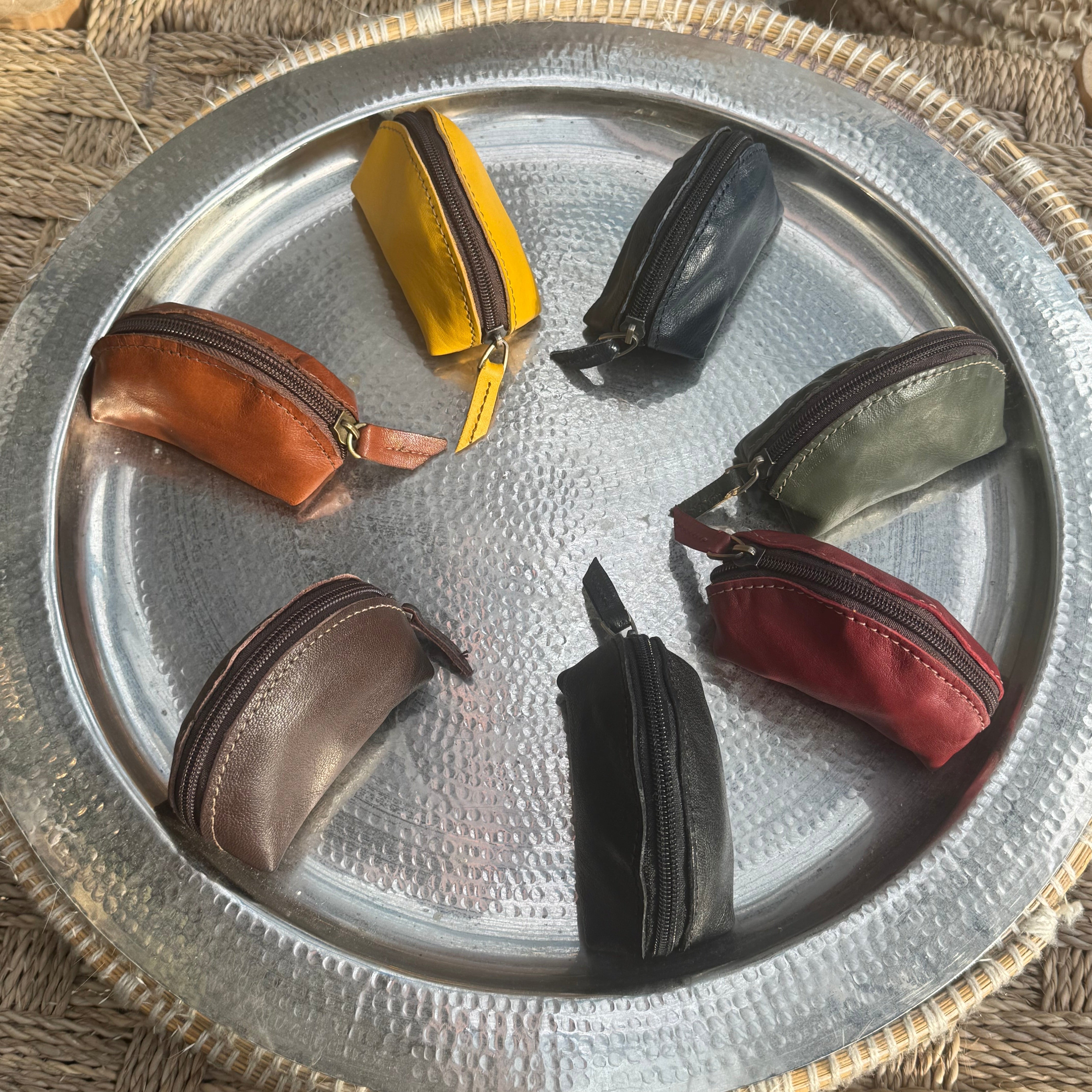 Mini Recycled Leather Zip Pouch – 7 Colours | Artisan Stories